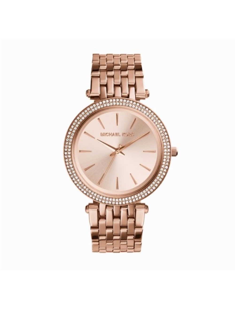 Michael Kors Rose Gold Crystal Bezel Women's Bracelet Watch